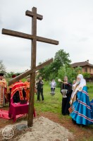 Патріарх Філарет освятив хрест на місці відродження Свято-Миколаївського храму Святошинського району столиці